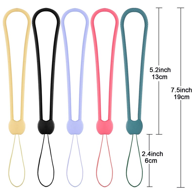 YOUOWO Short Small Wrist Lanyards 5 Pcs Straps Hand Lanyard Silicone Rubber Charms,For CellPhone Pen Umbrella Water Cup Kettle Camera USB Thumb Drives Keys - Image 3